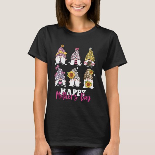 Glücklicher Muttertag 2023 Muttertag Gnomies Leopa T-Shirt (Vorderseite)