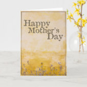 Glücklicher Muttertag auf der Vintagen Blume Wiese Karte (Gelbe Blume)