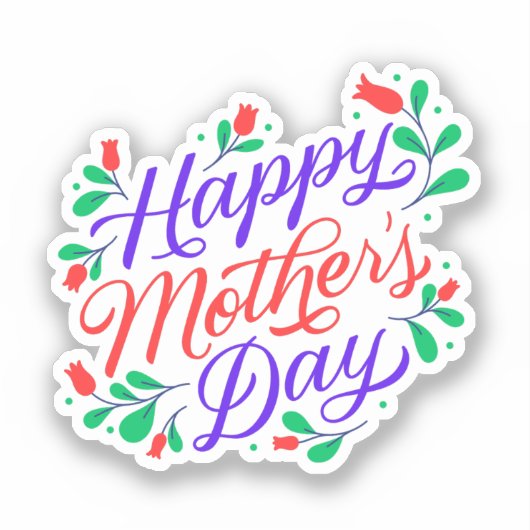 Glücklicher Muttertag Aufkleber (Vorderseite)