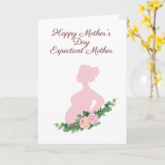 Glücklicher Muttertag, aufsehende Mutter, Silhouet Karte (Gelbe Blume)