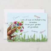 Glücklicher Muttertag aus GRANDMA'S GARDEN Feiertagskarte (Rückseite)
