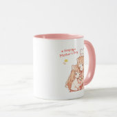 Glücklicher Muttertag Becher – Süße Katze & Blumen Tasse (VorderseiteRechts)
