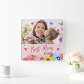 Glücklicher Muttertag, beste Mama je Quadratische Wanduhr (Zuhause)