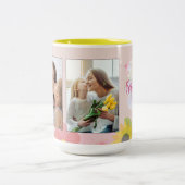 Glücklicher Muttertag, beste Mama Zweifarbige Tasse (Mittel)