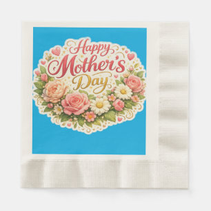 Glücklicher Muttertag Blumenkranz Tasche Serviette