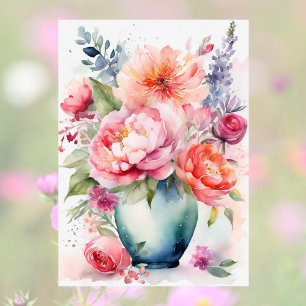 Glücklicher Muttertag Blumenvase Wasserfarbenstil Karte