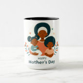 Glücklicher Muttertag - Die liebende Embrace einer Tasse (Zentrum)