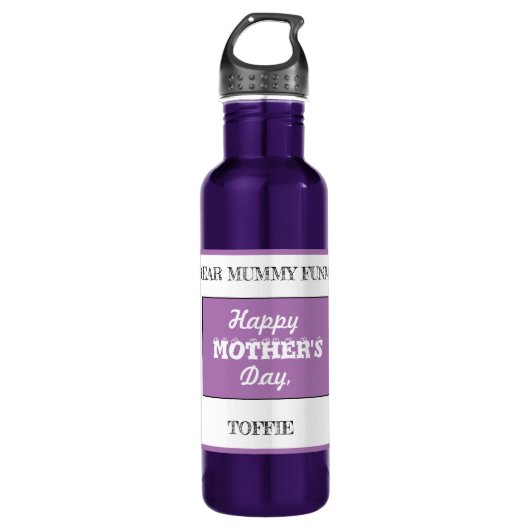 Glücklicher Muttertag Edelstahlflasche (Vorderseite)