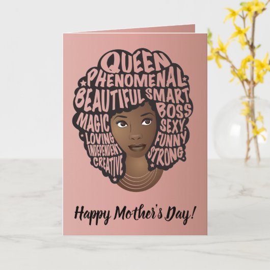 Glücklicher Muttertag, Ermutigung schwarzer Frauen Karte (Gelbe Blume)