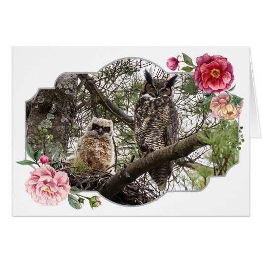 Glücklicher Muttertag, Eulen (Vorderseite (Horizontal))