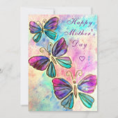 Glücklicher Muttertag - farbenfrohe Schmetterlinge (Vorderseite)