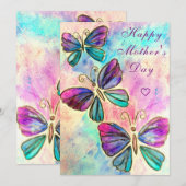 Glücklicher Muttertag - farbenfrohe Schmetterlinge (Vorne/Hinten)