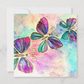 Glücklicher Muttertag - farbenfrohe Schmetterlinge (Rückseite)