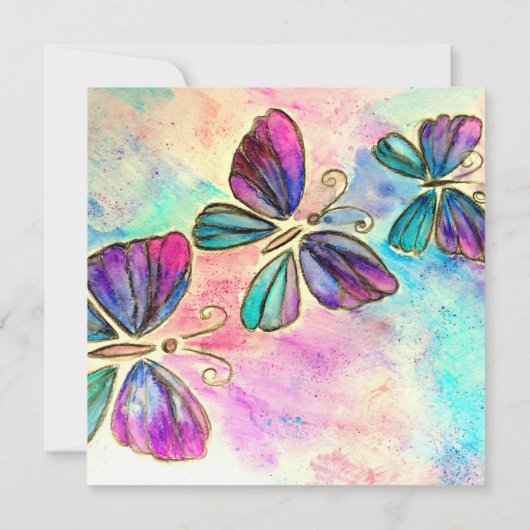 Glücklicher Muttertag - farbenfrohe Schmetterlinge (Rückseite)