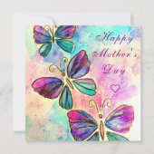 Glücklicher Muttertag - farbenfrohe Schmetterlinge (Vorderseite)