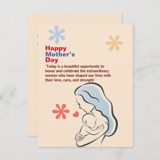 Glücklicher Muttertag Feiertagskarte (Vorne/Hinten)