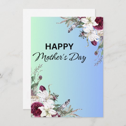 GLÜCKLICHER Muttertag Feiertagskarte (Vorne/Hinten)