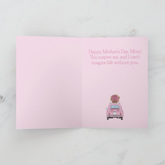 Glücklicher Muttertag Fiat 500 Karte (Innenseite)