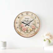Glücklicher Muttertag Florale Dekorative Wanduhr (Zuhause)