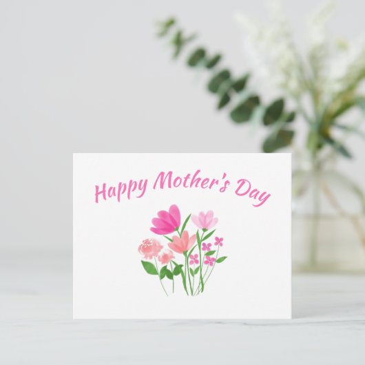 Glücklicher Muttertag - florale Postkarte voller L (Stehend Vorderseite)