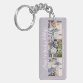 Glücklicher Muttertag Foto Collage Custom Lavender Schlüsselanhänger (Vorderseite links)