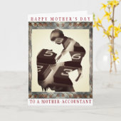 "Glücklicher Muttertag für einen Mutterbuchhalter" Karte (Gelbe Blume)