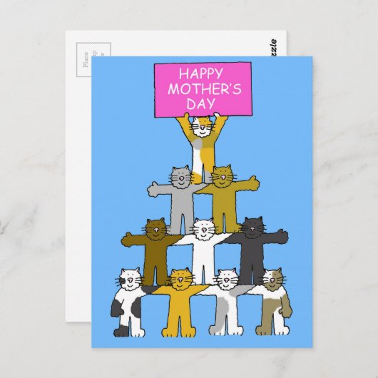 Glücklicher Muttertag für Katze Lover. Postkarte (Vorne/Hinten)
