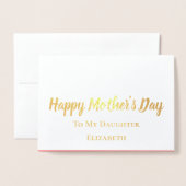Glücklicher Muttertag für meine Tochter Elegant Go Folienkarte (Vorderseite mit Umschlag)