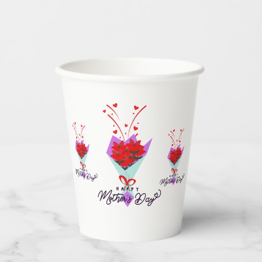 GLÜCKLICHER MUTTERTAG GESCHENK PAPPBECHER (Vorderseite)