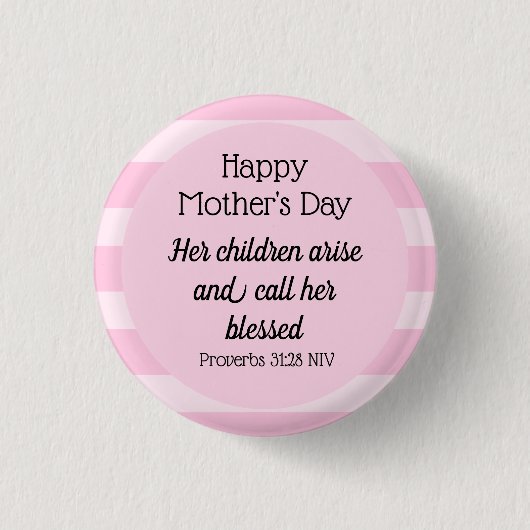 Glücklicher Muttertag Gesegnetes Bibelverse Christ Button (Vorderseite)