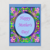 Glücklicher Muttertag! Helles, farbiges Rahmengesc Postkarte (Vorderseite)