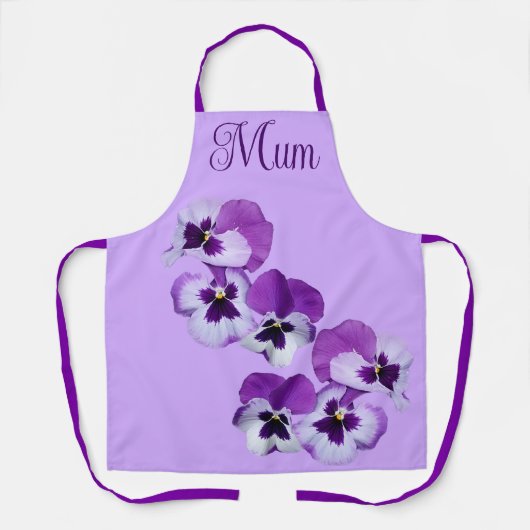 Glücklicher Muttertag hübschen lila Stiefmütterche Schürze (Vorderseite)
