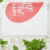 Glücklicher Muttertag im rosa Herz, Aquarellherz Geschirrtuch (Gefaltet)