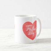 Glücklicher Muttertag im rosa Herz, Aquarellherz Kaffeetasse (VorderseiteRechts)