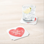 Glücklicher Muttertag im rosa Herz, Aquarellherz Untersetzer (Vor Ort)