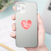 Glücklicher Muttertag im rosa Herz, Mama-Liebe Aufkleber (Telefon)