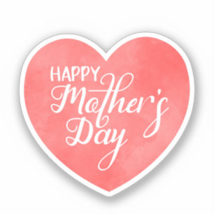 Glücklicher Muttertag im rosa Herz, Mama-Liebe Aufkleber