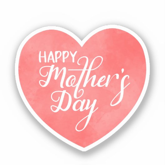 Glücklicher Muttertag im rosa Herz, Mama-Liebe Aufkleber (Vorderseite)