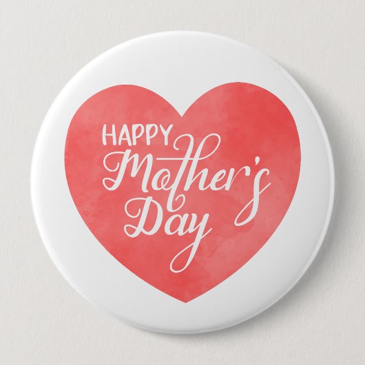 Glücklicher Muttertag im rosa Herz, Mama-Liebe Button (Vorderseite)