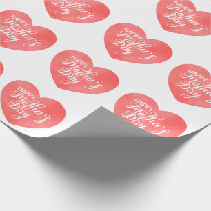 Glücklicher Muttertag im rosa Herz, Mama-Liebe Geschenkpapier