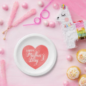 Glücklicher Muttertag im rosa Herz, Mama-Liebe Pappteller (Party)