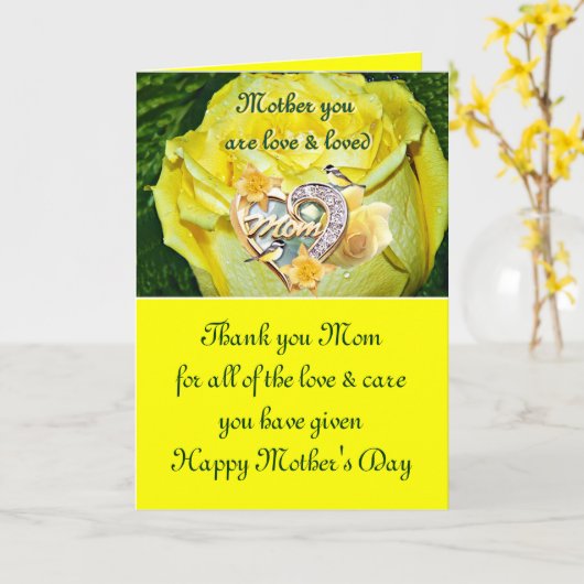 Glücklicher Muttertag_ Karte (Gelbe Blume)