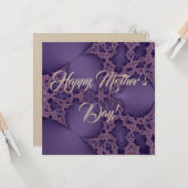 Glücklicher Muttertag, lila Fraktal Karte (Vorderseite/Rückseite Beispiel)