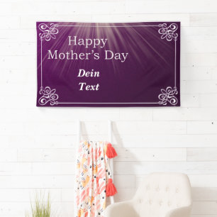 Glücklicher Muttertag,lila Hintergrund mit Rahmen Banner