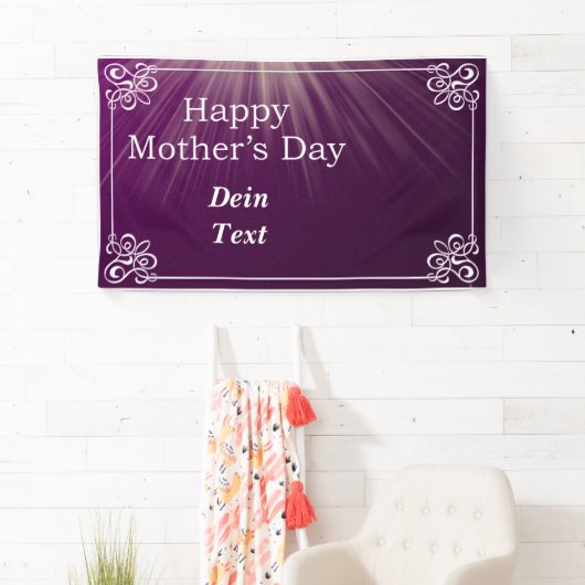Glücklicher Muttertag,lila Hintergrund mit Rahmen Banner (Insitu)