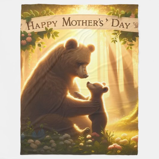 Glücklicher Muttertag, Mama-Bär Fleecedecke (Vorderseite)