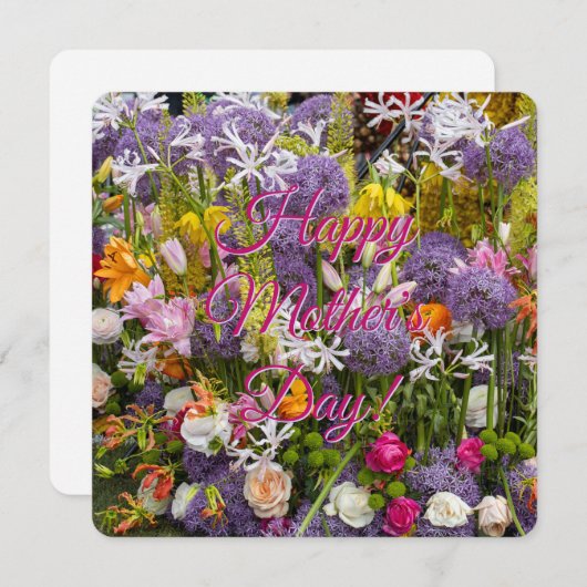Glücklicher Muttertag mit Blume Ankündigung (Vorne/Hinten)
