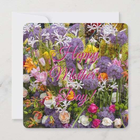 Glücklicher Muttertag mit Blume Ankündigung (Vorderseite)