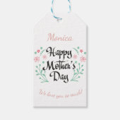 Glücklicher Muttertag mit Blume Brauch Geschenkanhänger (Vorderseite)