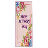 Glücklicher Muttertag mit Blume Geschenktüte Für Weinflaschen (Rückseite)